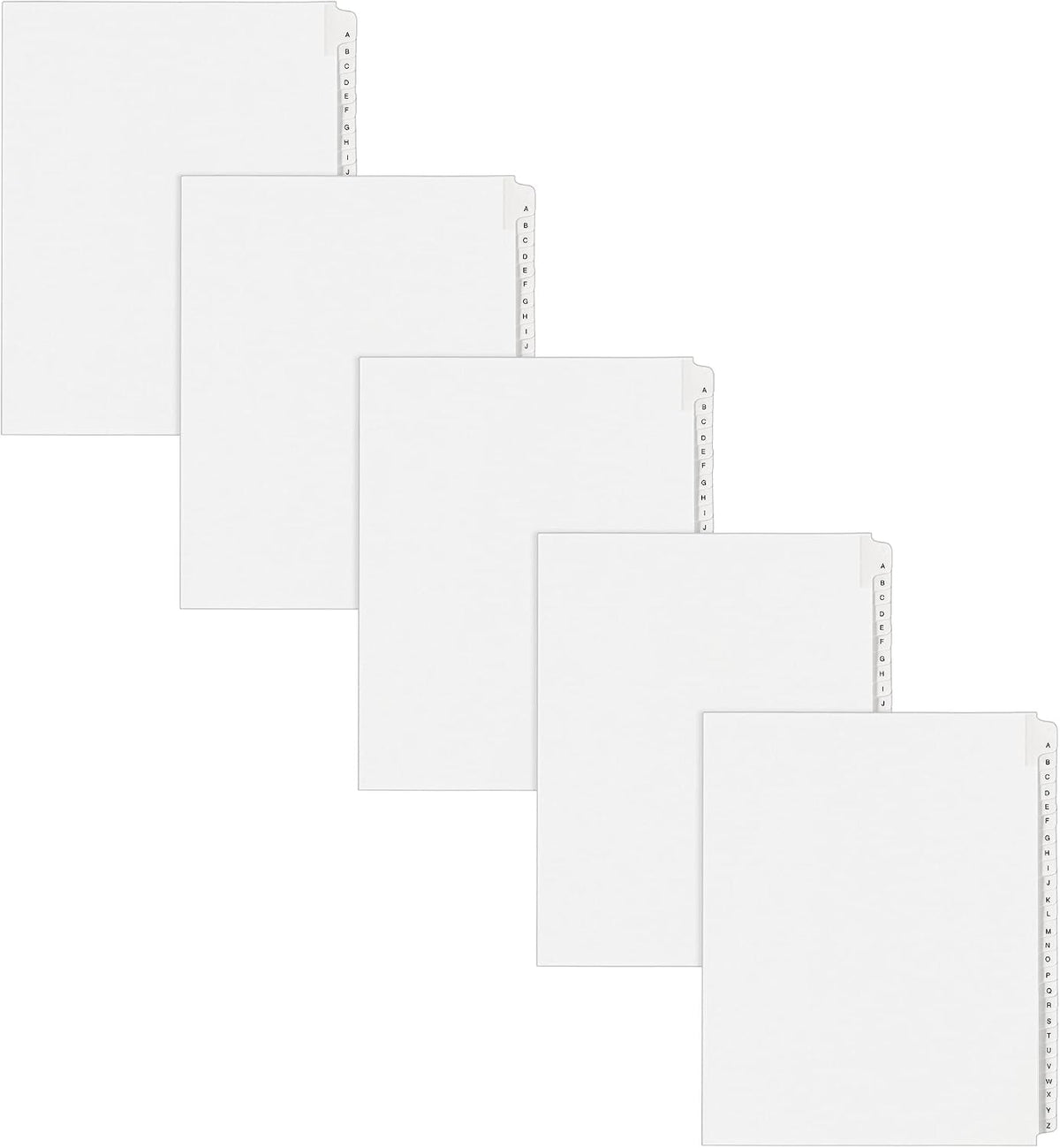 Avery® Legal Exhibit Dividers, Side Tab, A-Z, White, 5 Sets