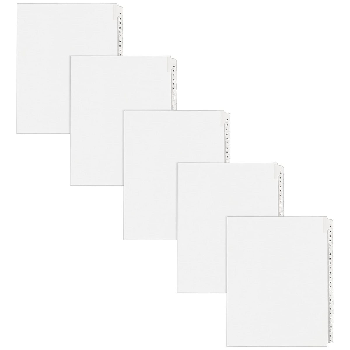 Avery® Legal Exhibit Dividers, Side Tab, A-Z, White, 5 Sets