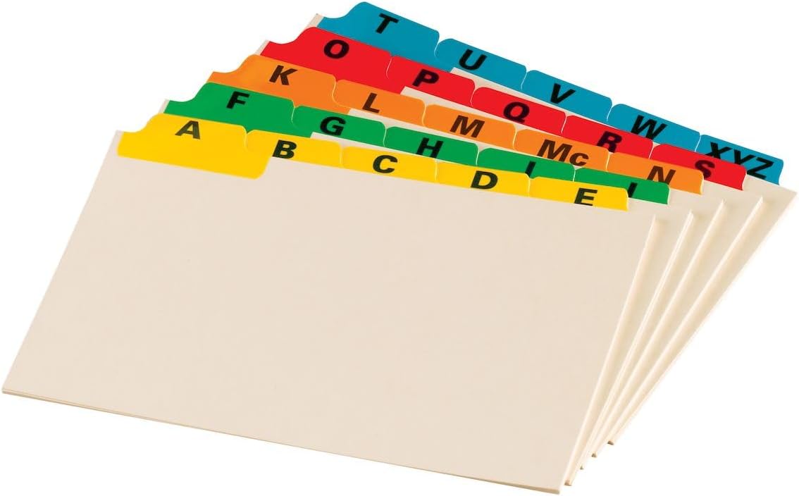 Oxford 05832 Laminated Tab Index Card Guides, Daily, 1/5 Tab, Manila, 5 x 8 (Set of 31)