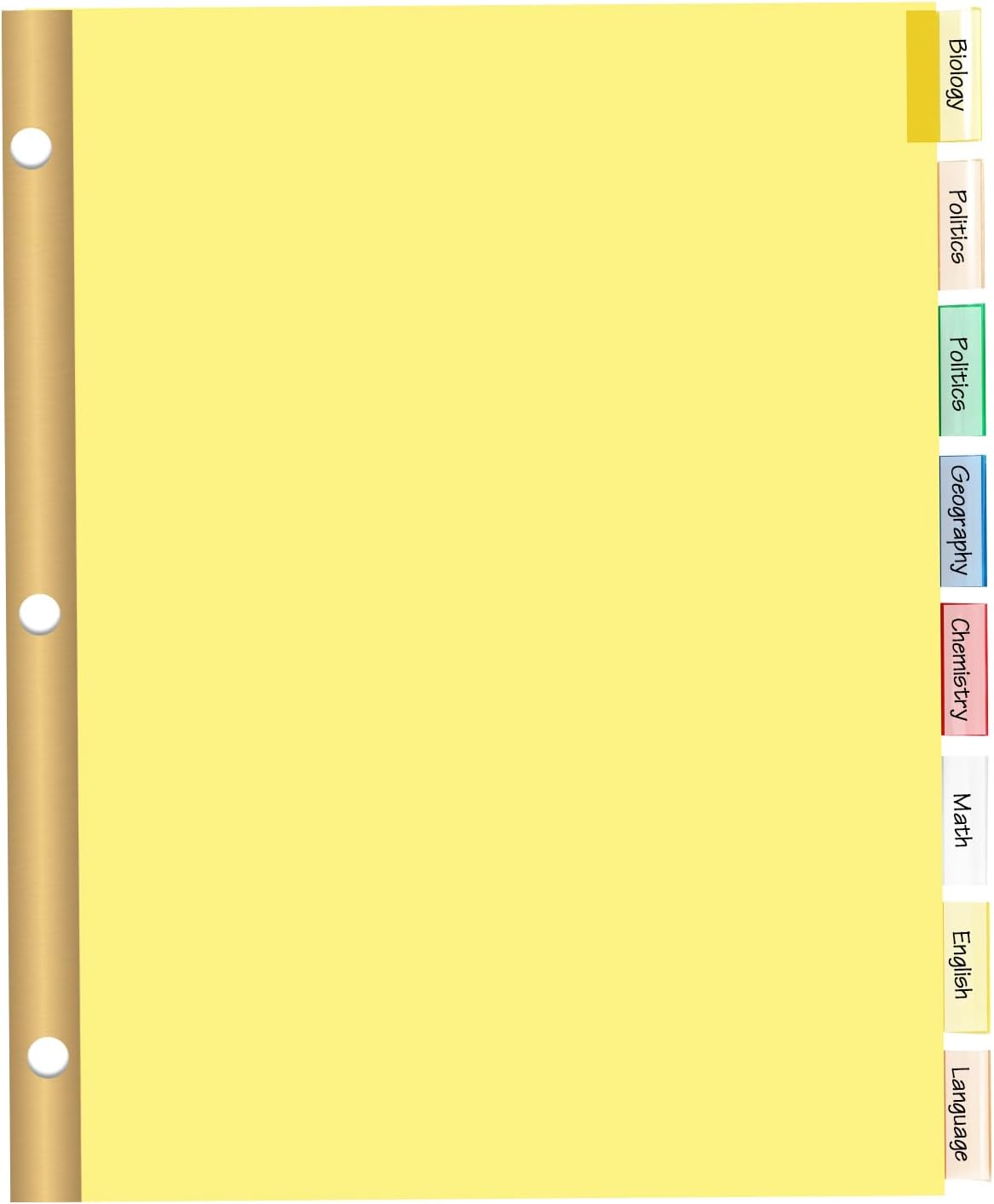 PANDRI 120 Pack Binder Dividers with 8 Tabs & Reinforced Holes, Letter Size