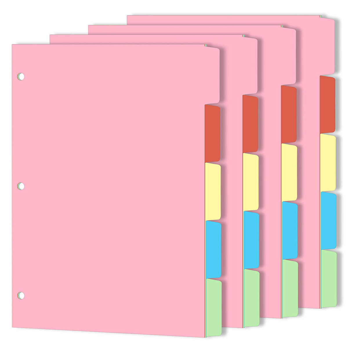 Binder Dividers for 3 Ring Binder, 1/5 Cut Tabs, Letter Size Blank Dividers