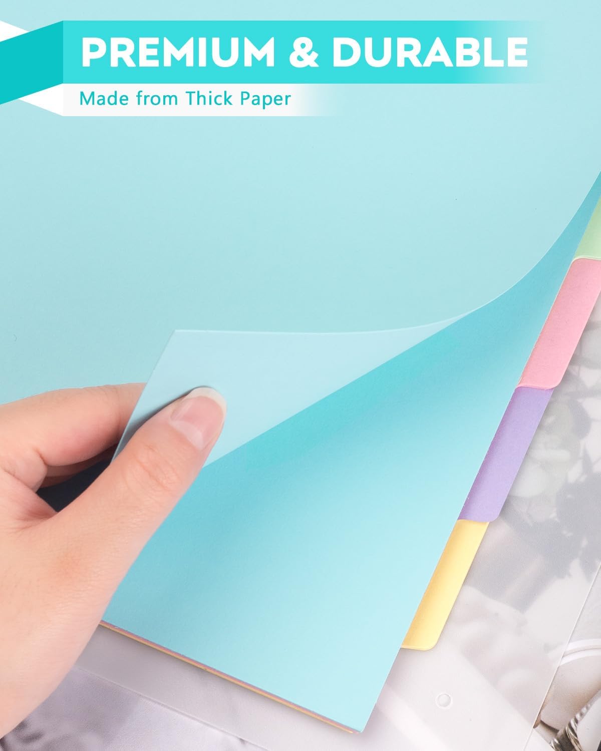 Dynta 3 Ring Binder Dividers 5 Tabs,150Pcs/30Sets Letter Size 8.5 x 11 Inch