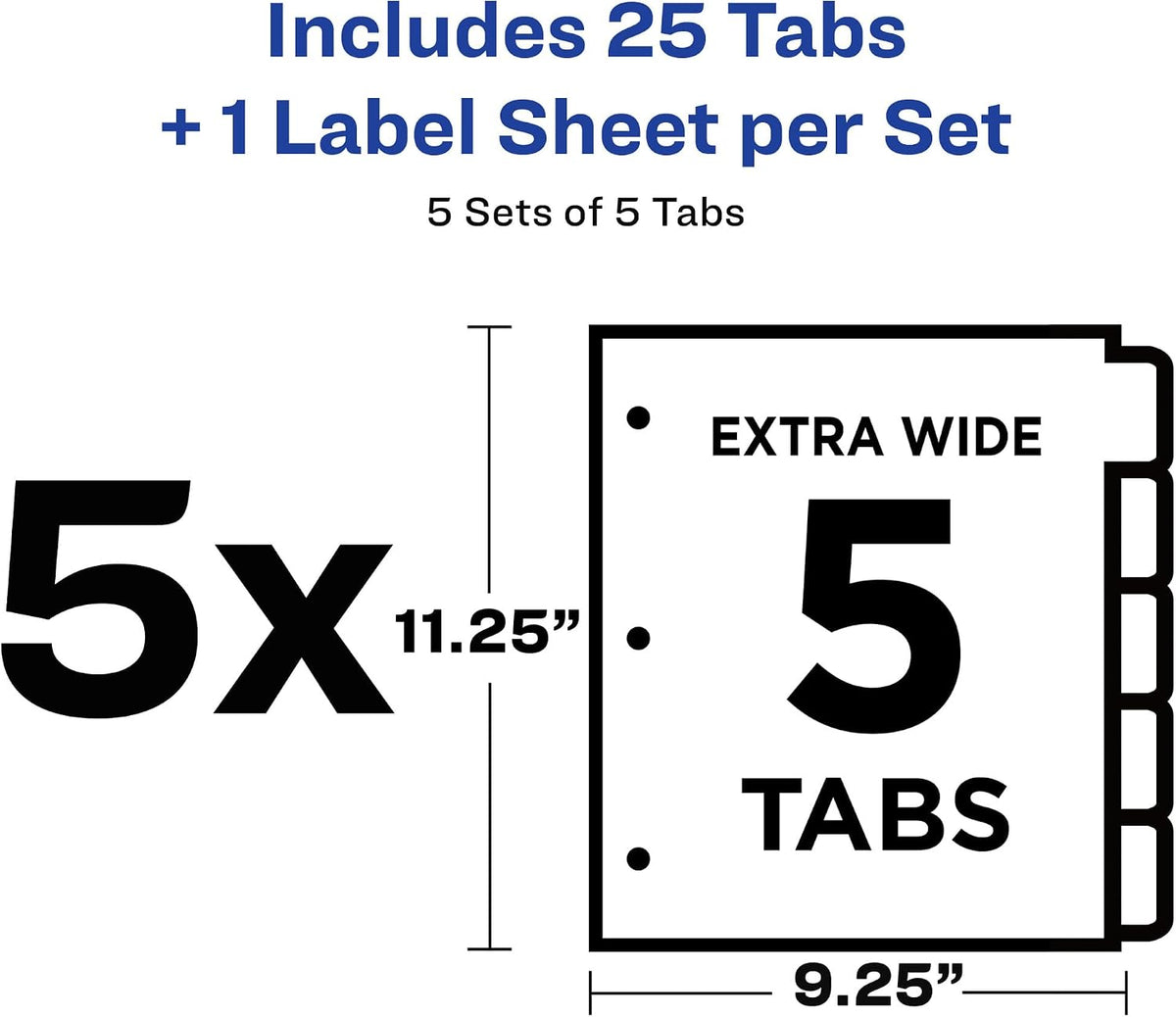 Avery® Index Maker® Clear Label Dividers, 5-Tab, Extra Wide, 5 Sets