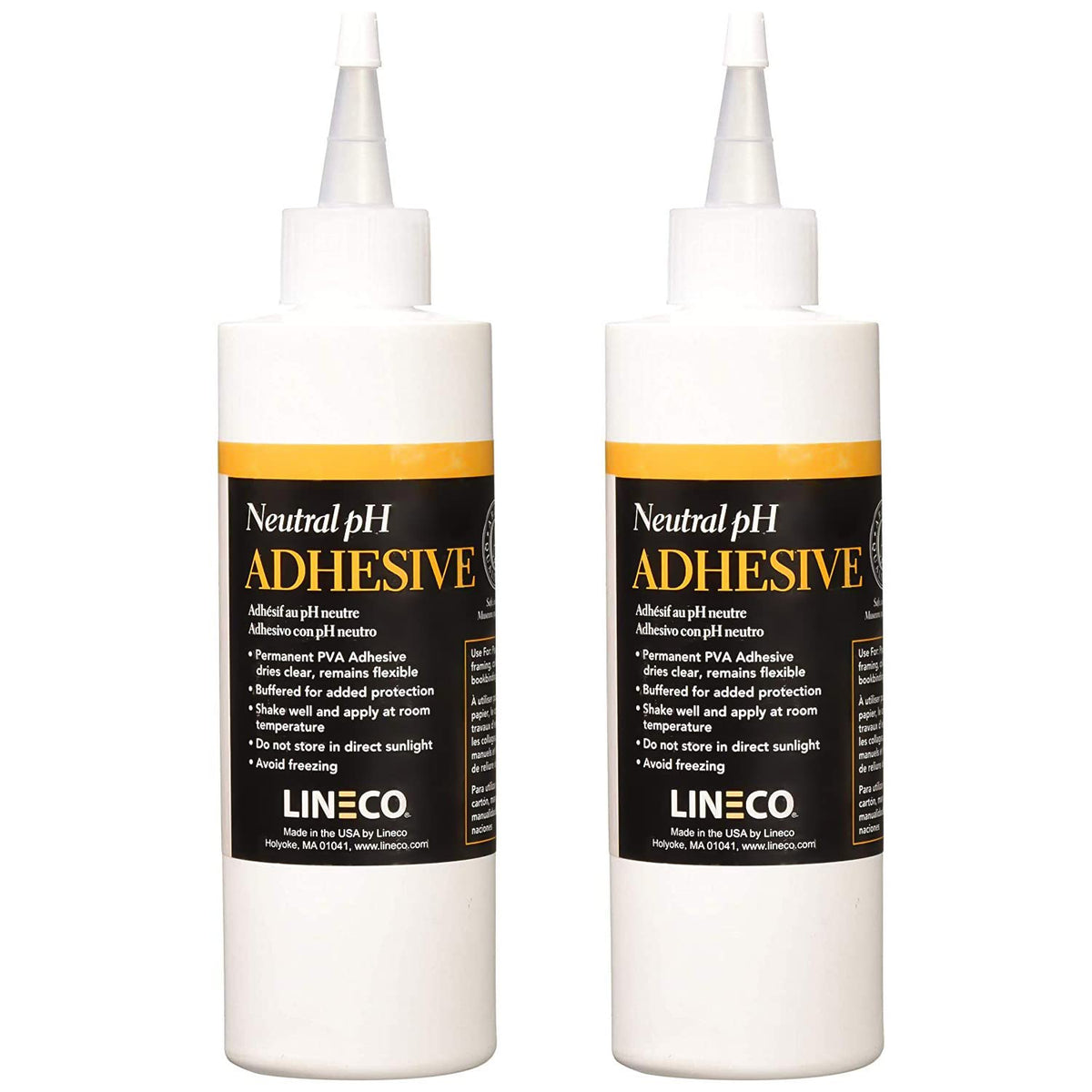 Lineco Neutral pH Adhesive, Acid Free All-Purpose Glue, White, 8 OZ, 2 Pack