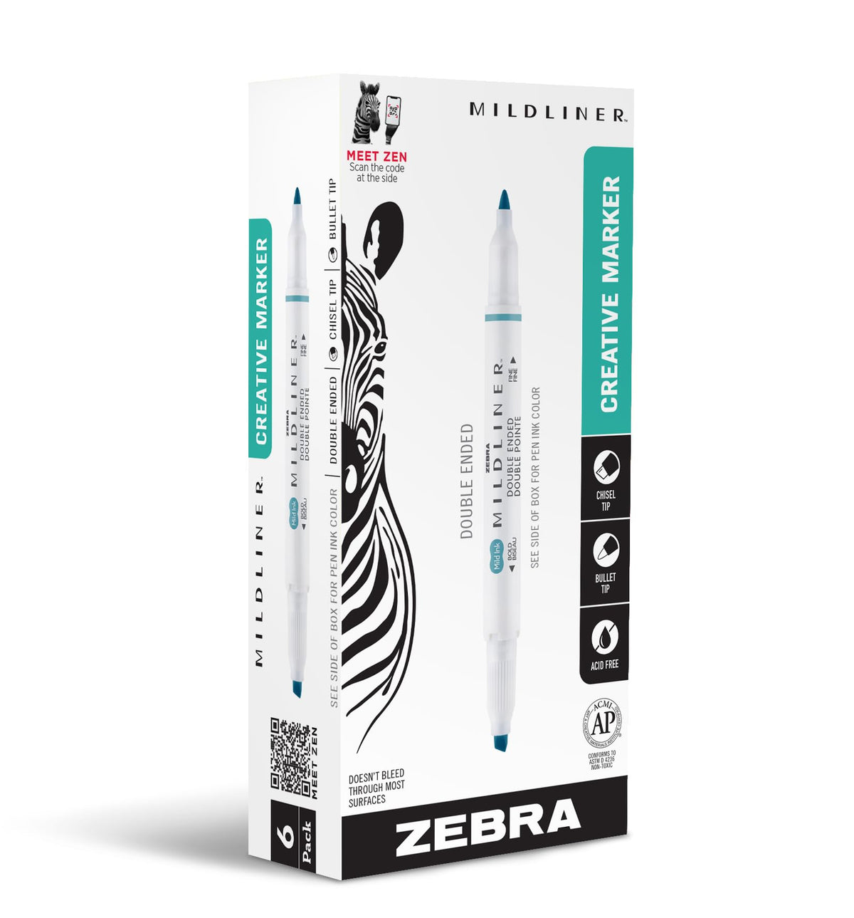 Zebra Pen MILDLINER No Bleed Highlighter, Lemon Yellow, Dual Tip, 12-Pack