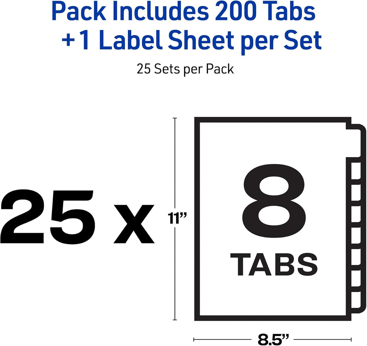 Avery® Index Maker® Clear Label Dividers, 8-Tab, Unpunched, 150 Sets