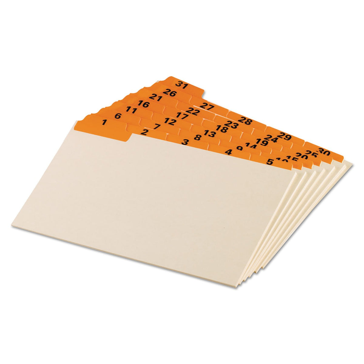 Oxford 05832 Laminated Tab Index Card Guides, Daily, 1/5 Tab, Manila, 5 x 8 (Set of 31)