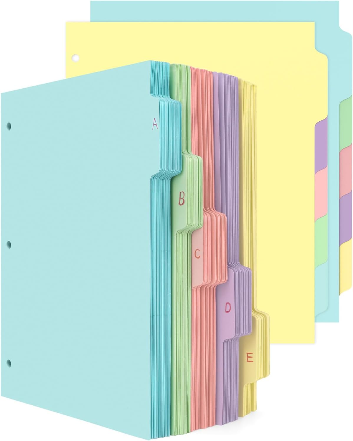 Dynta 3 Ring Binder Dividers 5 Tabs,150Pcs/30Sets Letter Size 8.5 x 11 Inch