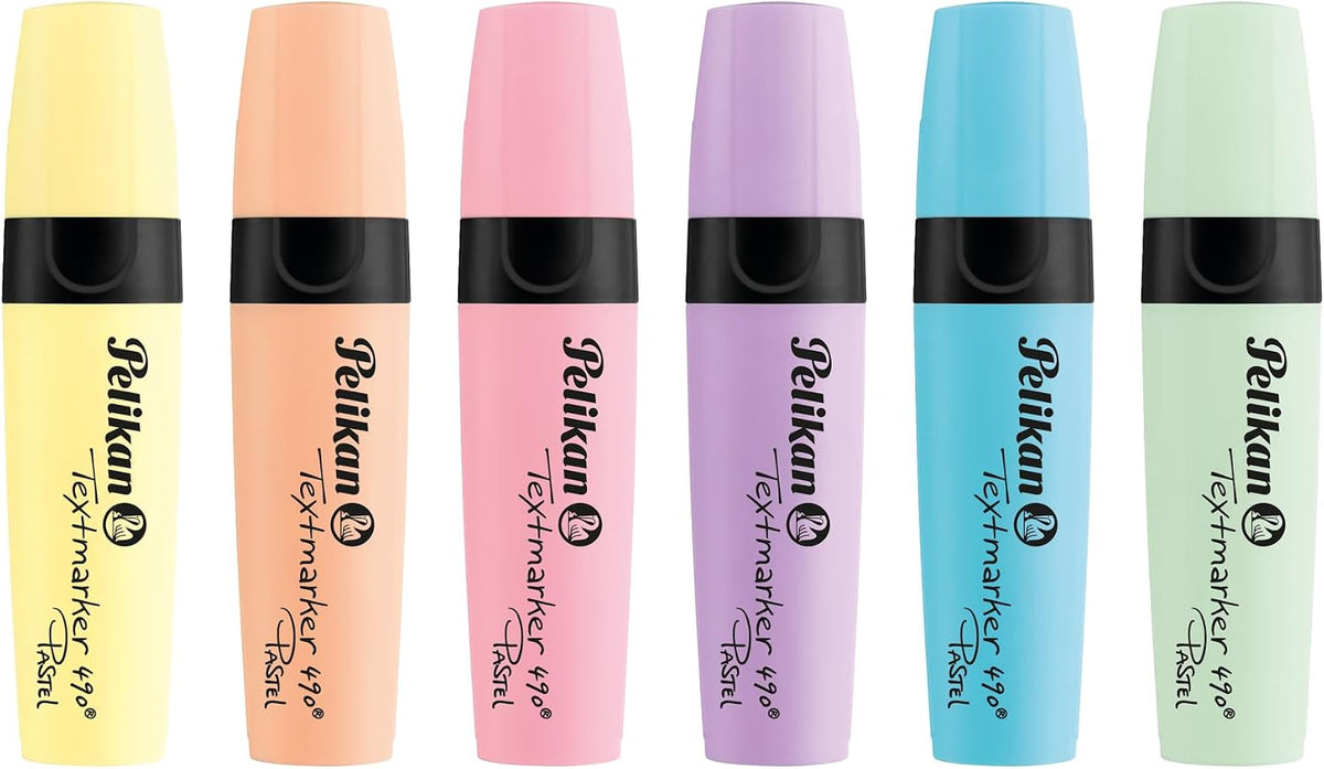 Pelikan Highlighters 490, Assorted Pastel Colours, 6 Pack