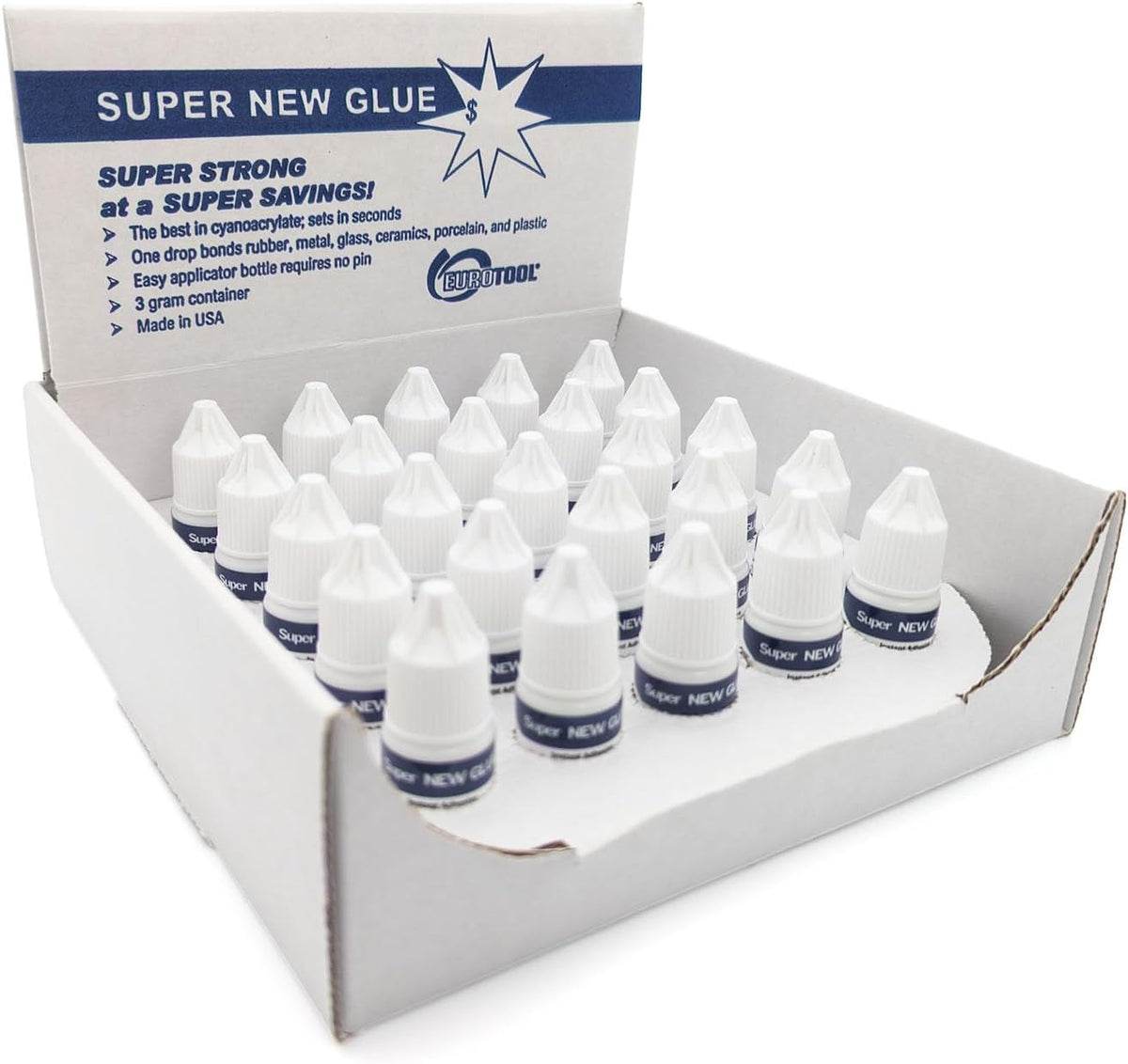 EUROTOOL Super New Glue, 3 Gram Bottle, Pack of 5