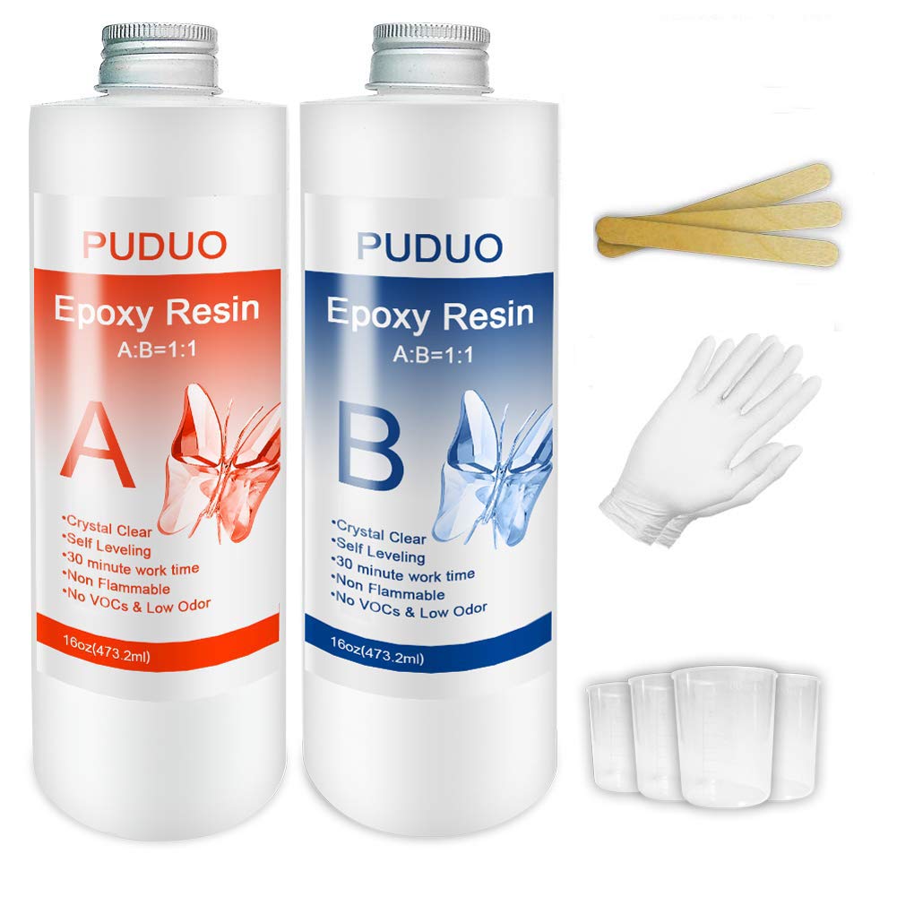 Puduo Epoxy Resin Kit 72OZ, Newly Formulated Crystal Clear Epoxy Resin
