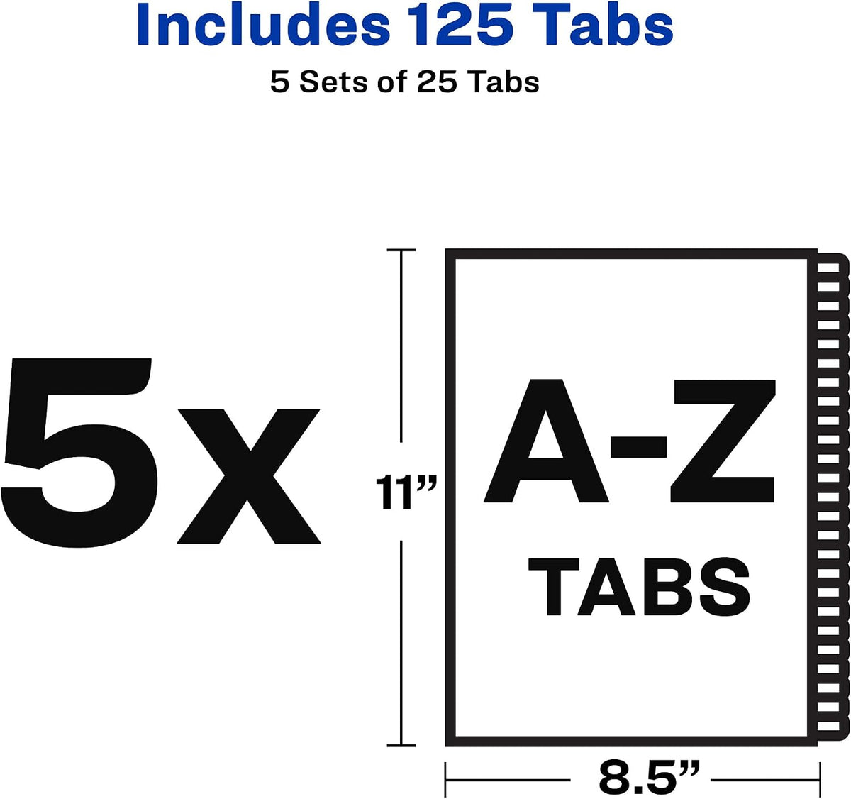 Avery® Legal Exhibit Dividers, Side Tab, A-Z, White, 5 Sets