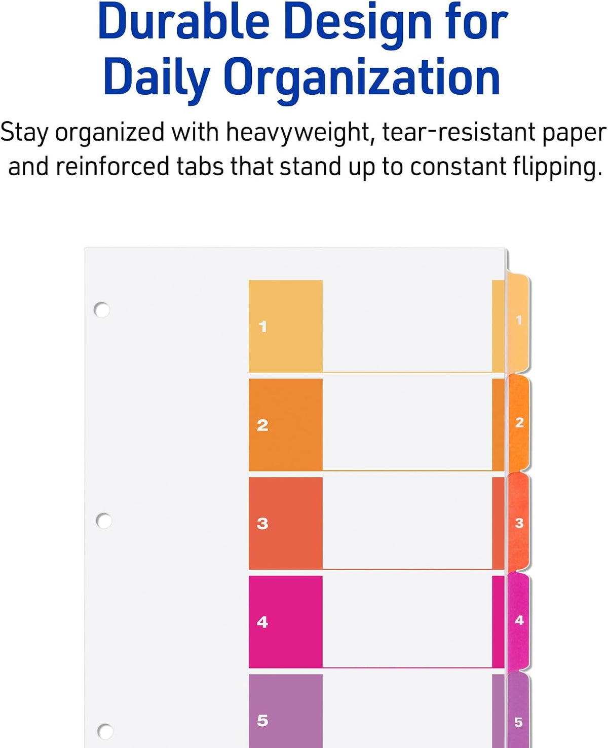 Avery Ready Index Table of Contents Dividers, 5-Tab, Color, 24 Sets