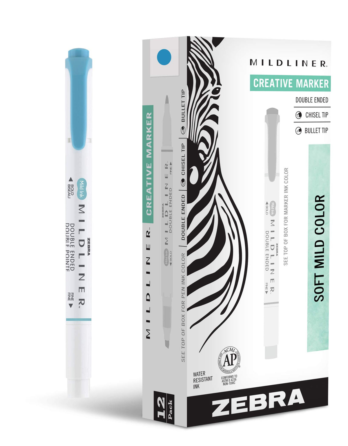 Zebra Pen MILDLINER No Bleed Highlighter, Lemon Yellow, Dual Tip, 12-Pack
