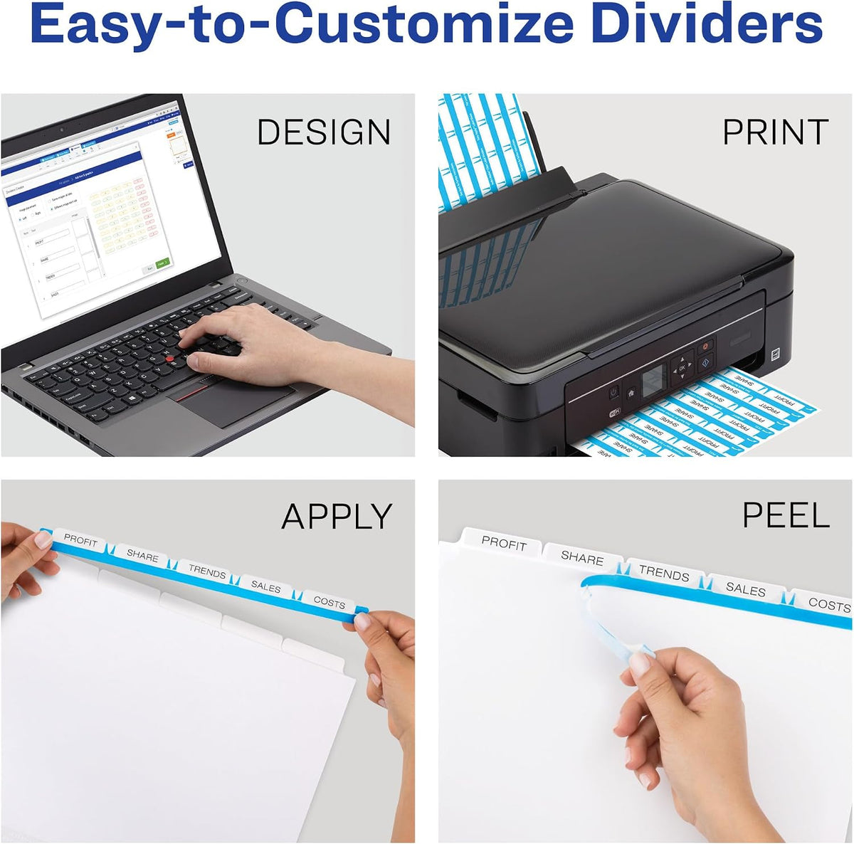 Avery® Index Maker® Clear Label Dividers, 5-Tab, Extra Wide, 5 Sets