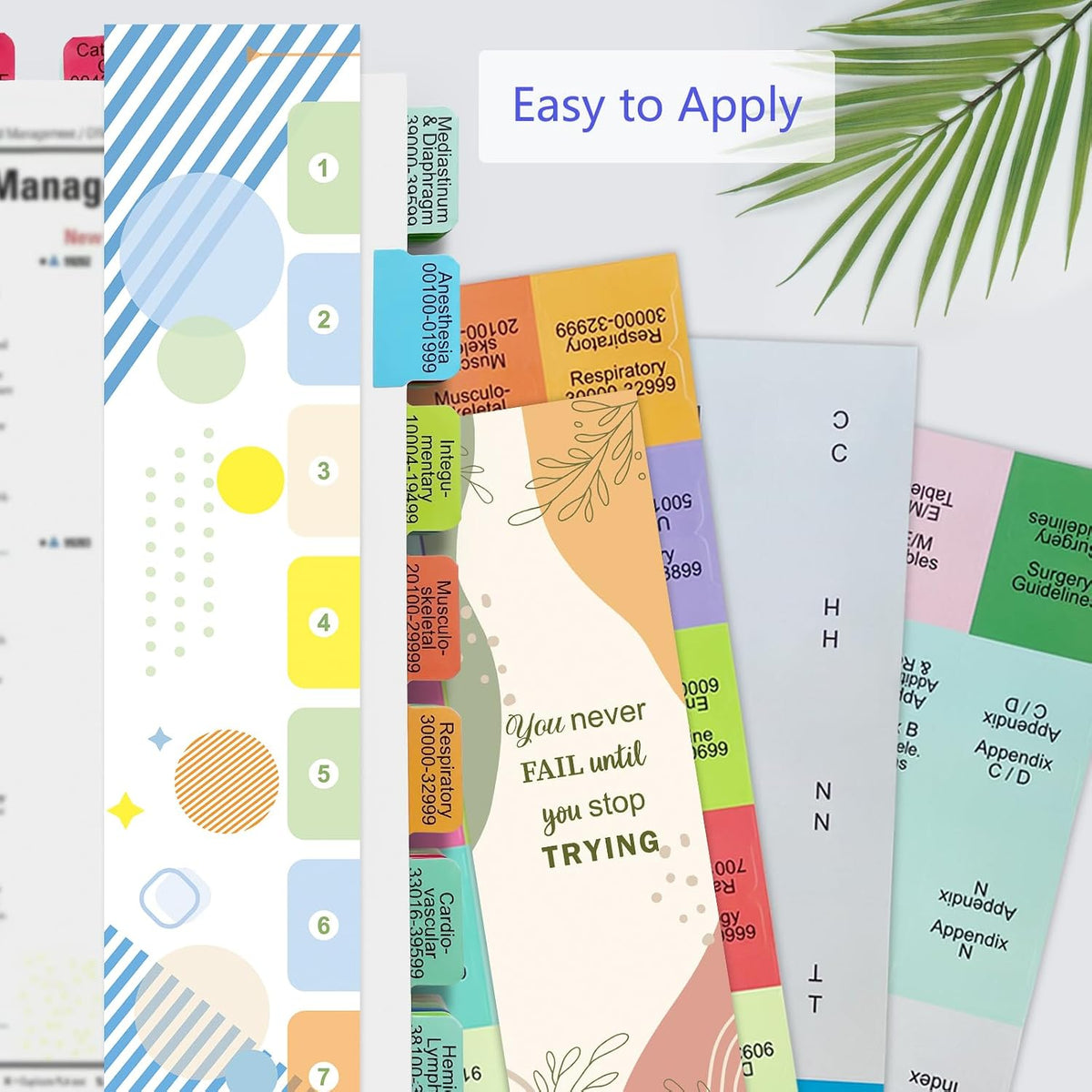 Improved Index Tabs for CPT 2026 Professional Edition, Color-Coded & Laminated CPT Tabs, 90 Printed Tabs with Blank Ones,Alignment Guide and Page Numbers Sheet Included, Tear-Resistant & Waterproof