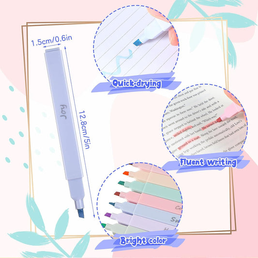 Qeeenar 100 Pcs Bible Highlighters with Soft Cute Aesthetic No Bleed Inspirational Highlighter Chisel Tip Pastel 10 Assorted Color Marker for School Bible Study Journaling Supplies(Soft Color)