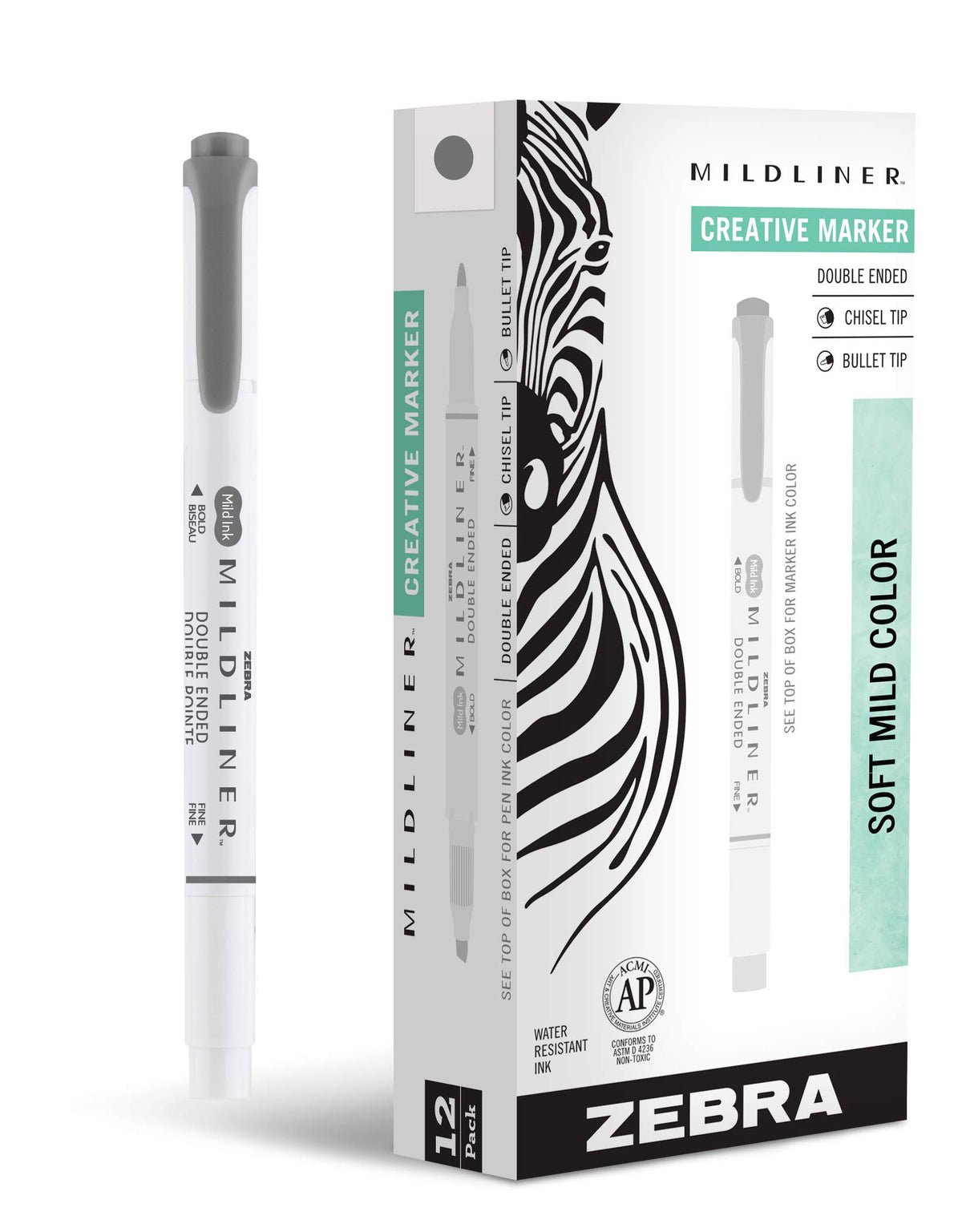 Zebra Pen MILDLINER No Bleed Highlighter, Lemon Yellow, Dual Tip, 12-Pack