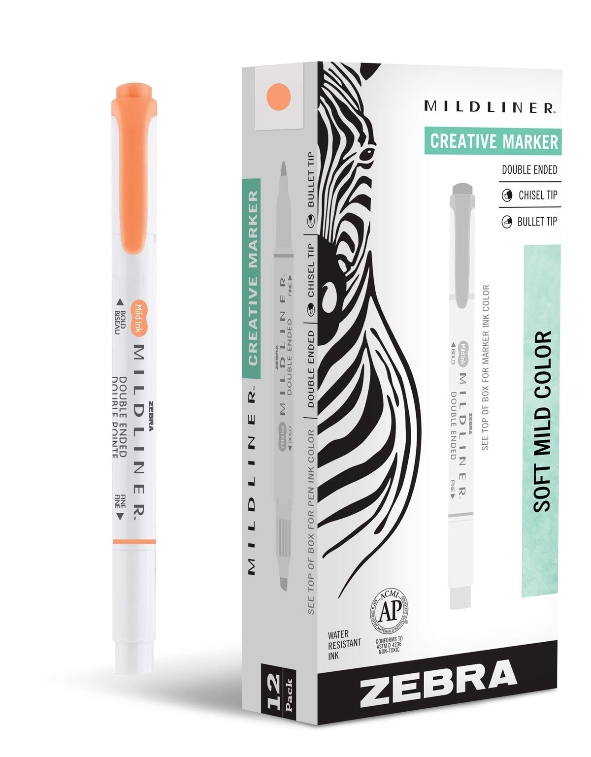 Zebra Pen MILDLINER No Bleed Highlighter, Lemon Yellow, Dual Tip, 12-Pack