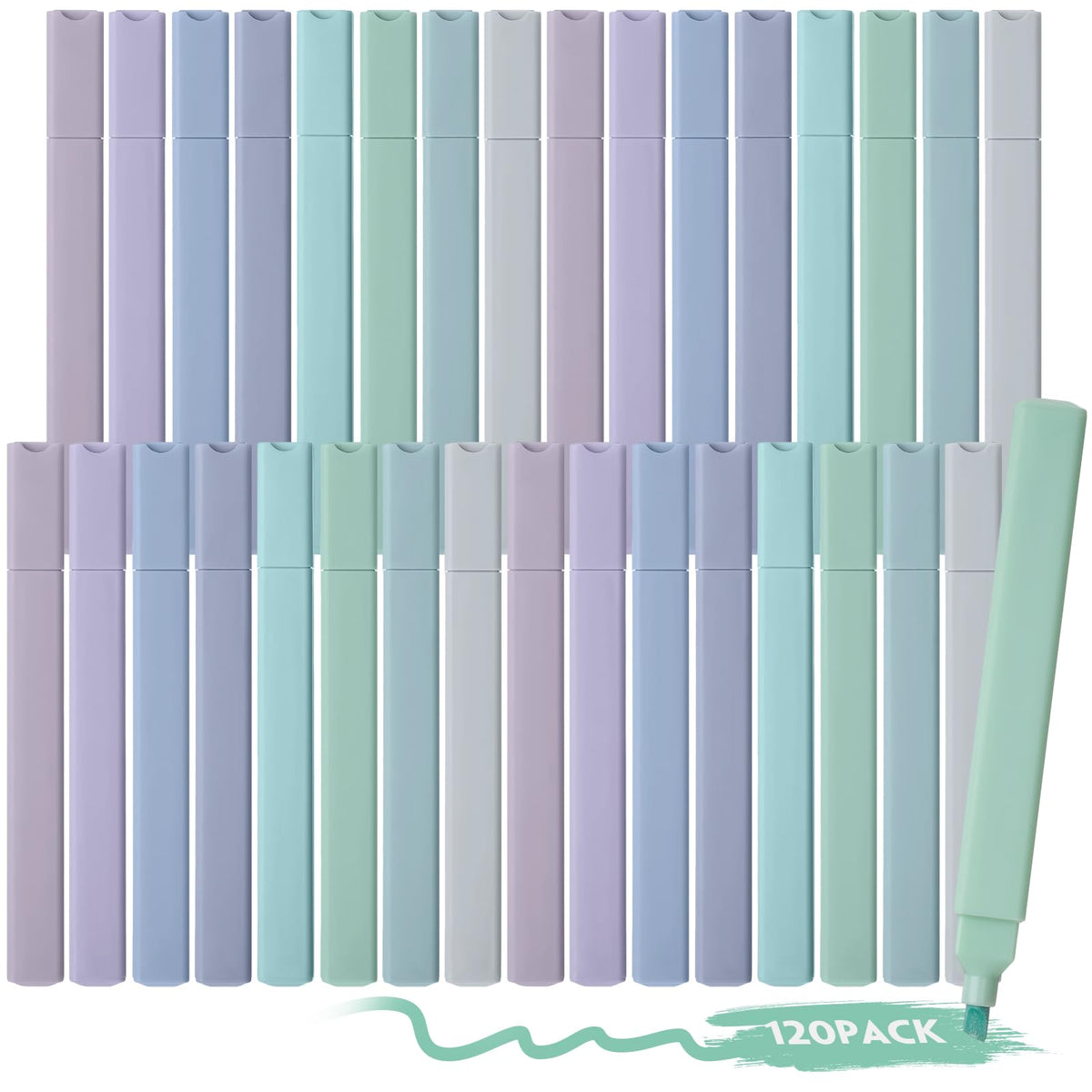 Marspark 120 Pcs Highlighters Bulk No Bleed, Morandi Color
