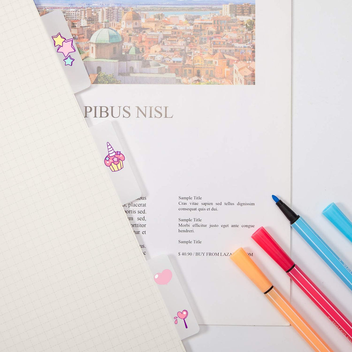 Sticky Index Tabs Page Marker Pop-up Page Flags Notes Tabs, 1.6 x 2 Inch, White (800 Pieces)