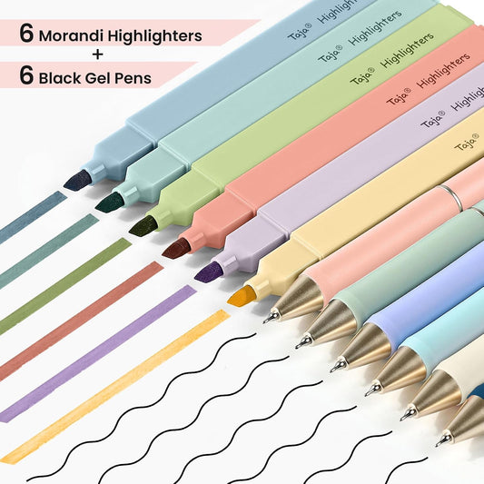Taja 48 Pack Bible Highlighters and Pens Set, No Bleed and Quick-Drying