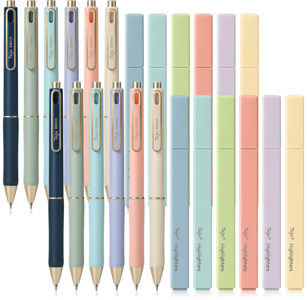 Taja 48 Pack Bible Highlighters and Pens Set, No Bleed and Quick-Drying