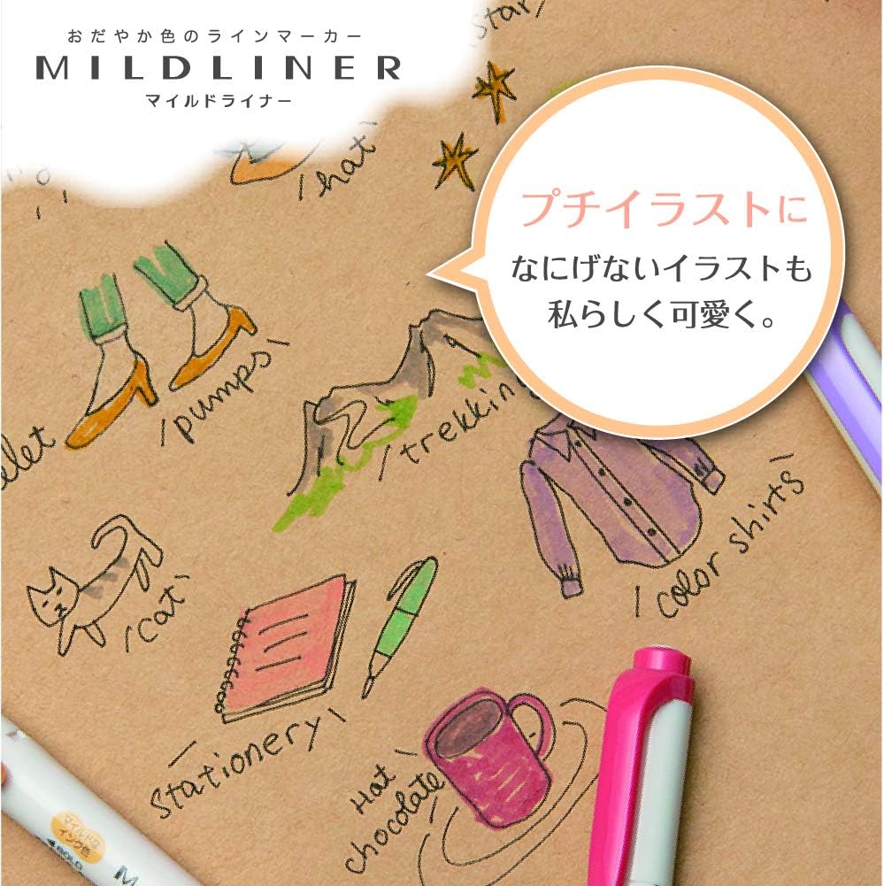 Zebra Mildliner WKT7-25C Highlighter, Set of 25 Colors