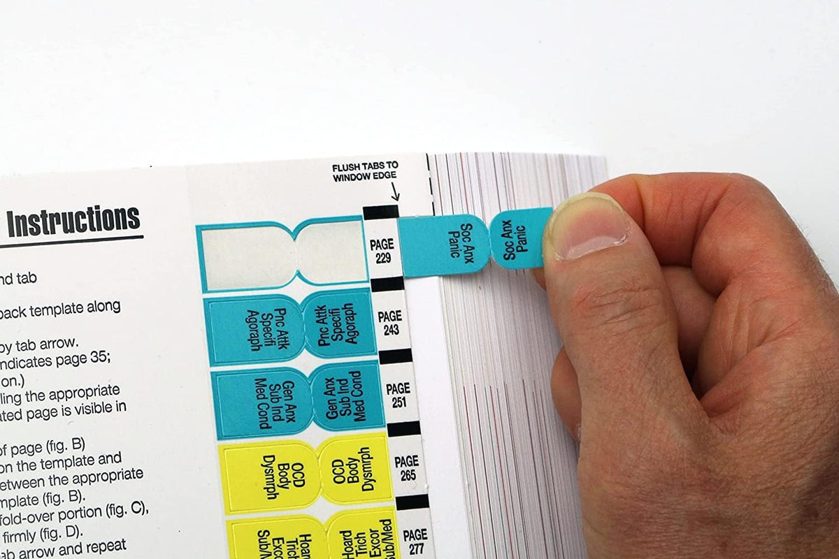DSM-5-TR Index Tabs by TAB-IT | Color Coded by Diagnosis | Includes Easy Installation Template