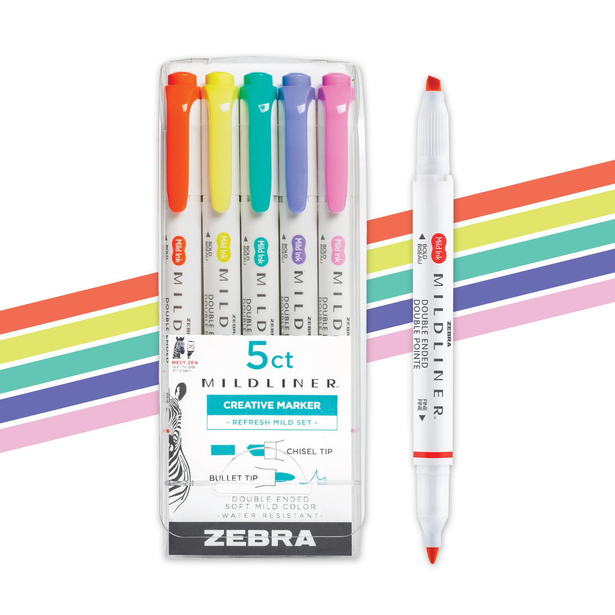 Zebra Pen MILDLINER No Bleed Highlighter, Lemon Yellow, Dual Tip, 12-Pack