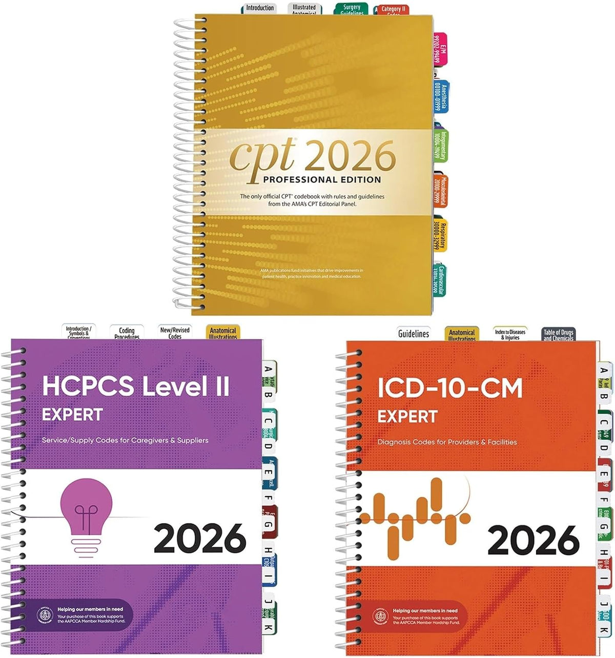 Index Tabs Bundle for CPT 2026, ICD-10-CM 2026 & HCPCS Level II 2026 | Complete Tabbing Set for 2026 Medical Codebook | Laminated & Color-Coded (Book Not Included)