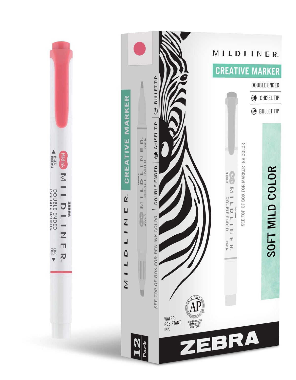 Zebra Pen MILDLINER No Bleed Highlighter, Lemon Yellow, Dual Tip, 12-Pack