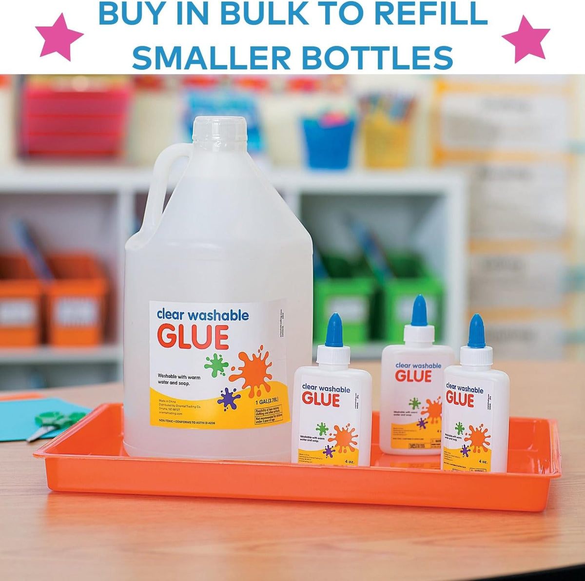 Fun Express Clear Glue Gallon for Crafts & Slime Making