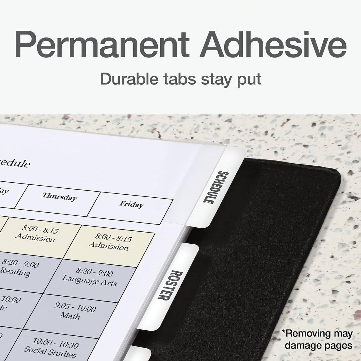 Redi-Tag Laser Printable Tabs, Permanent Index Tabs, Customizable Adhesive Labels, White, 2" x 0.875", 300 Per Pack (B39170)