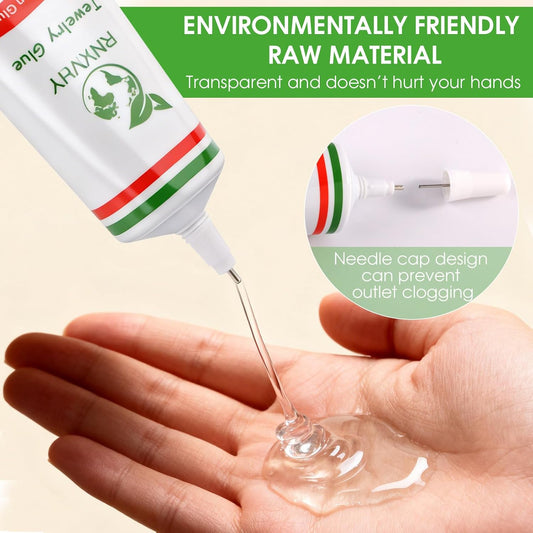 Professional Jewelry Glue, Clear Glue for Rhinestones Crafts and Bead Adhesive, Strong Waterproof Transparent Jewelery Making Crystal Supplies