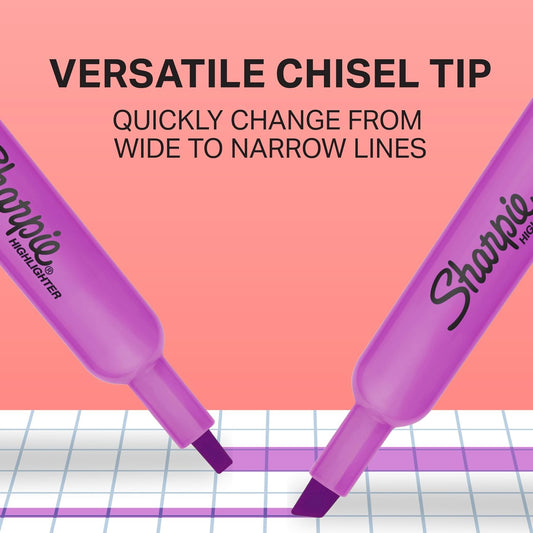 Sharpie Tank Highlighters, Chisel Tip, 12 Assorted Fashion Colors, Value Pack, 36 Count - For Studying, Note-Taking, School, College, Office, Student & Teacher Supplies