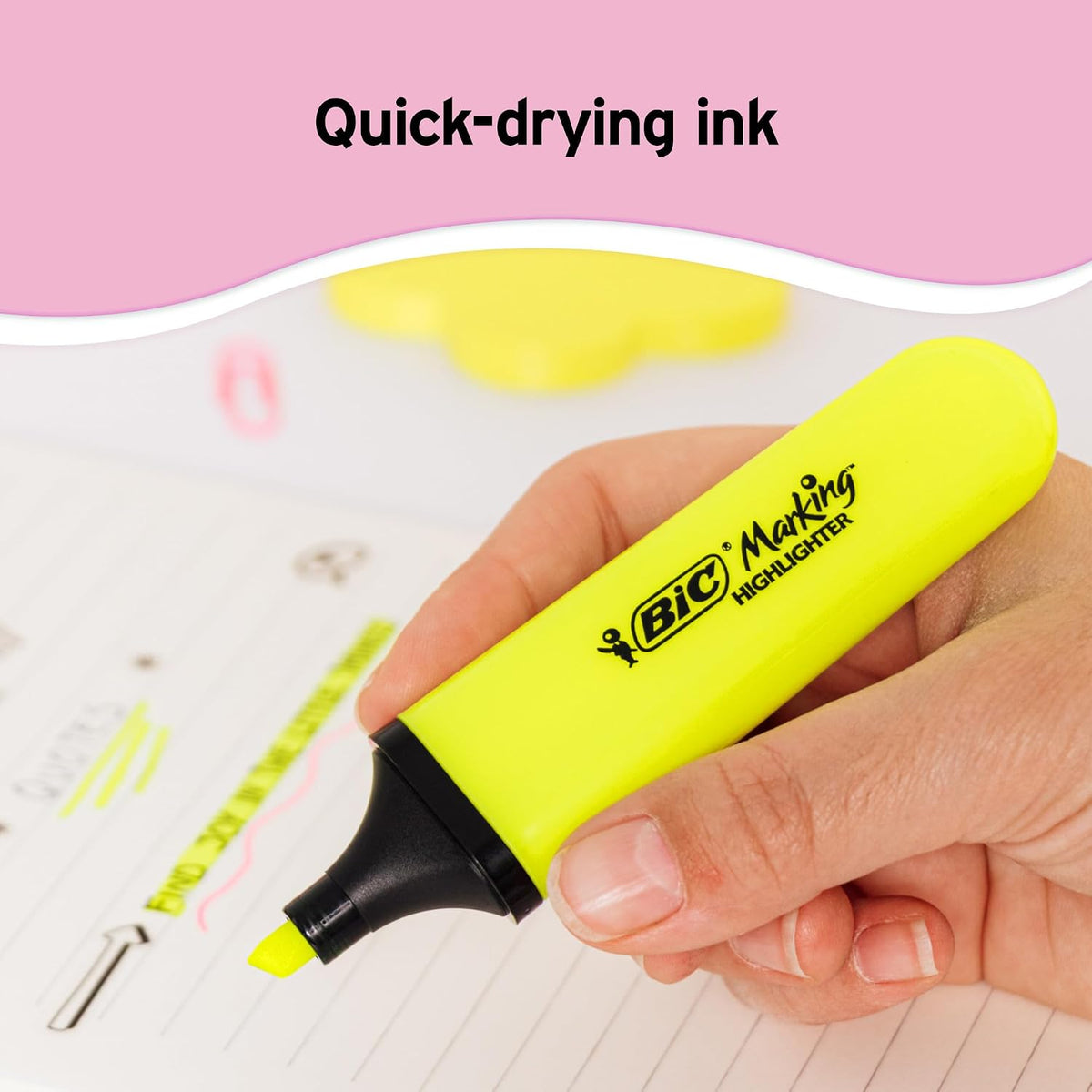 BIC Highlighter Highlighters Flat - Intense and Pastel Colours, Assorted, Pack of 10