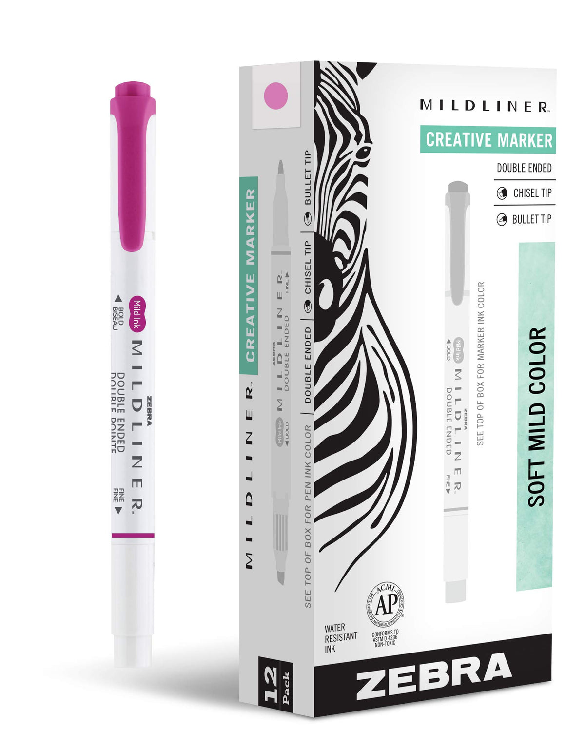 Zebra Pen MILDLINER No Bleed Highlighter, Lemon Yellow, Dual Tip, 12-Pack