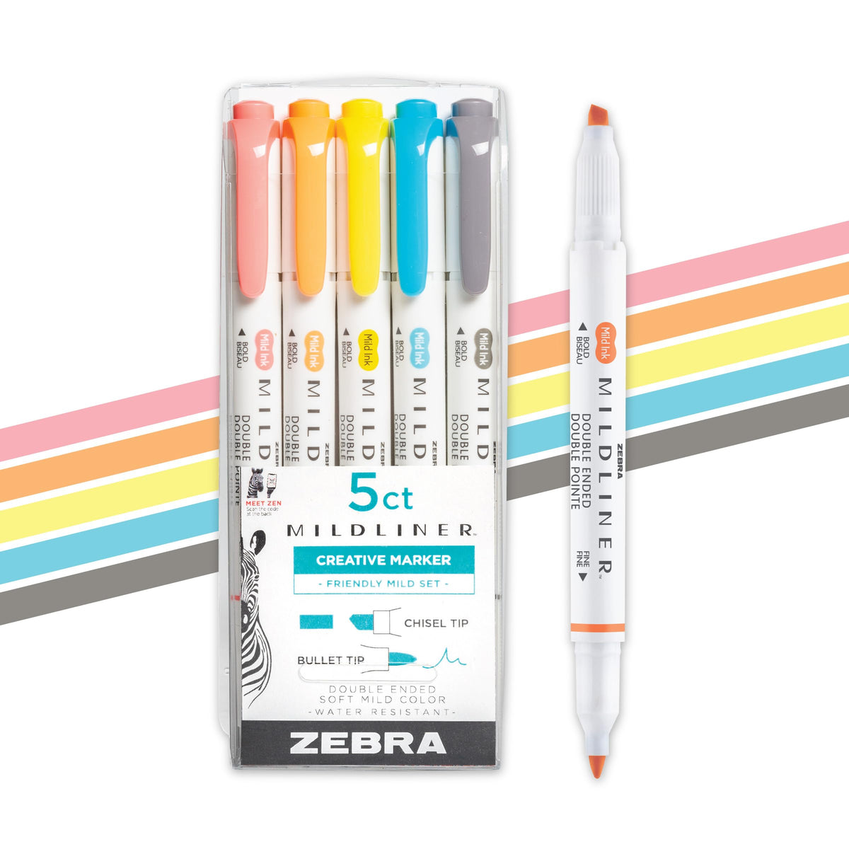 Zebra Pen MILDLINER No Bleed Highlighter, Lemon Yellow, Dual Tip, 12-Pack