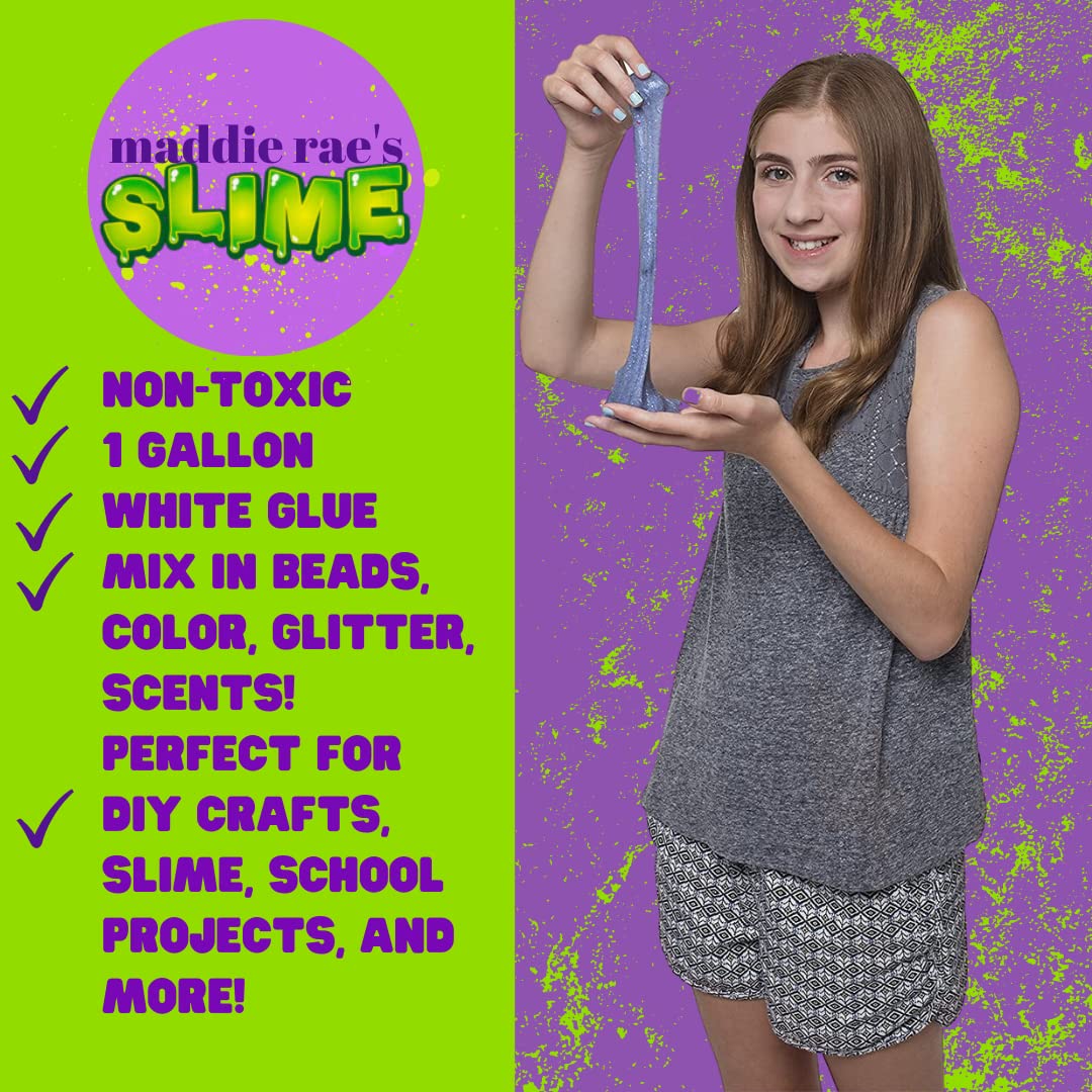 Maddie Rae’s White Slime Glue 1 Gallon Jug – Non Toxic Washable All Purpose Glue for Slime Making, DIY Kids Arts & Crafts, Teachers Classroom Supplies, School Projects & Summer Camp Activities