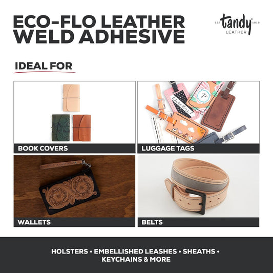 Tandy Leather Eco-Flo Leather Weld Adhesive, Glue for Bags, Belts, 4 fl oz