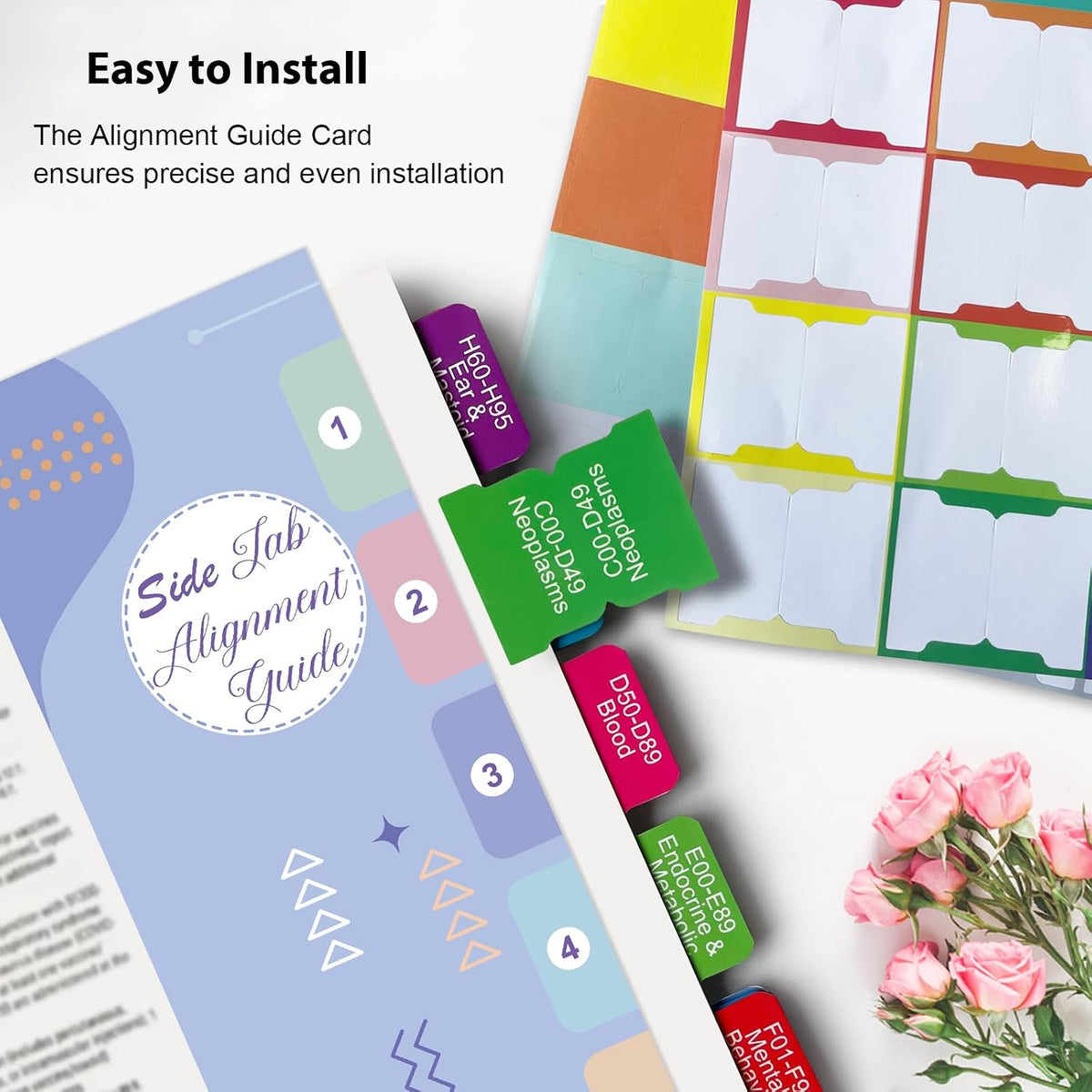 Index Tabs for AAPC Version ICD-10-CM 2026, Upgraded Complete Book Tabs Set (Book not Included), Color-Coded Tabs for Every Chapter with Code Ranges, Laminated & Waterproof & Repositionable
