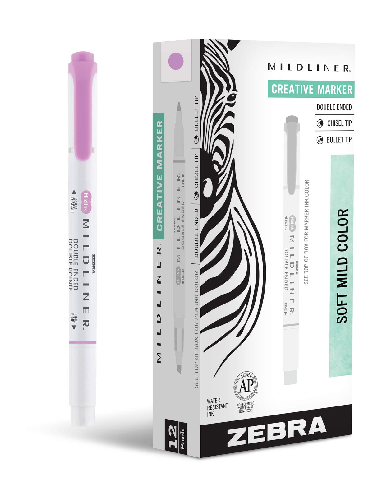 Zebra Pen MILDLINER No Bleed Highlighter, Lemon Yellow, Dual Tip, 12-Pack