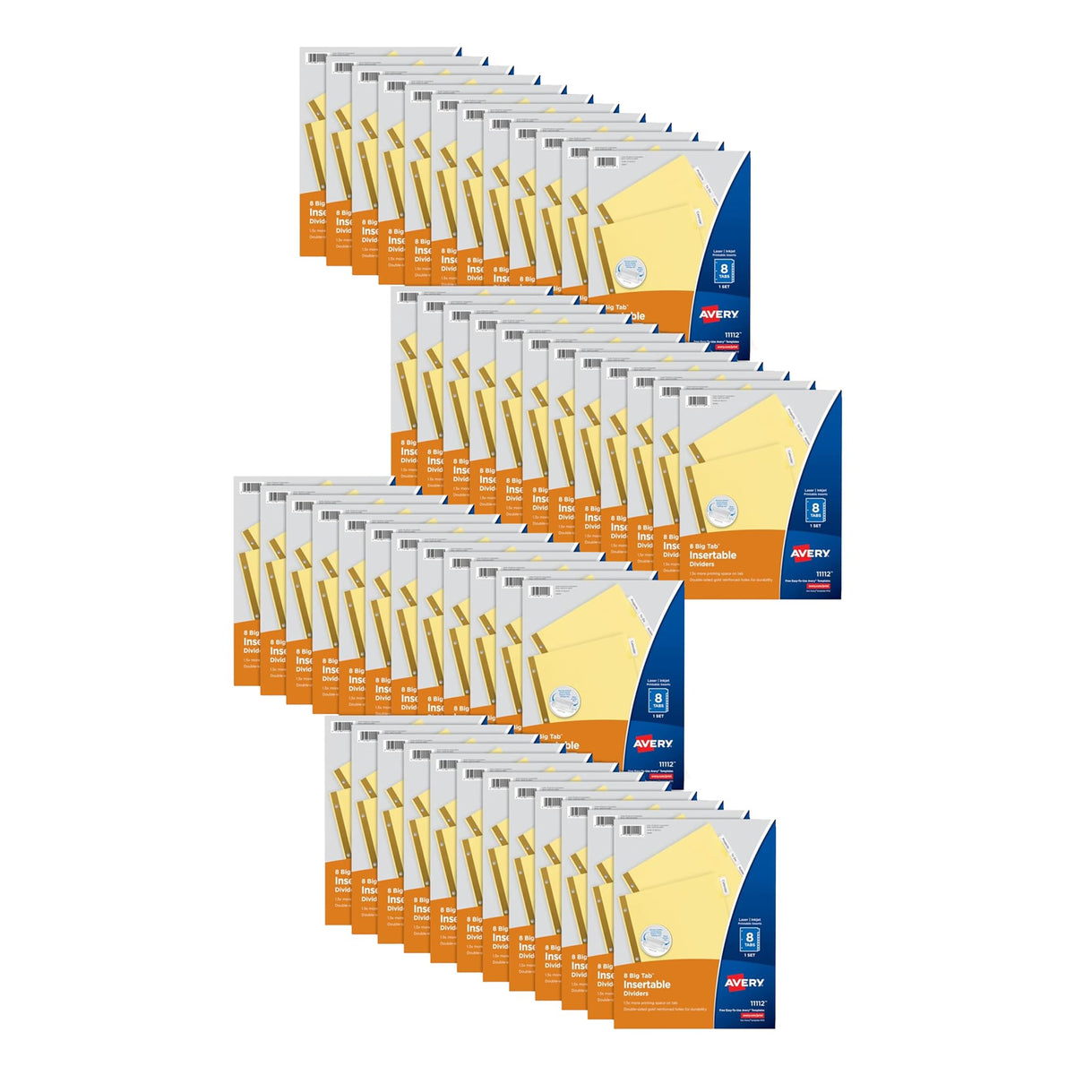 Avery Paper Dividers, Insertable Big Tab, 8-Tab, Clear, 24 Sets