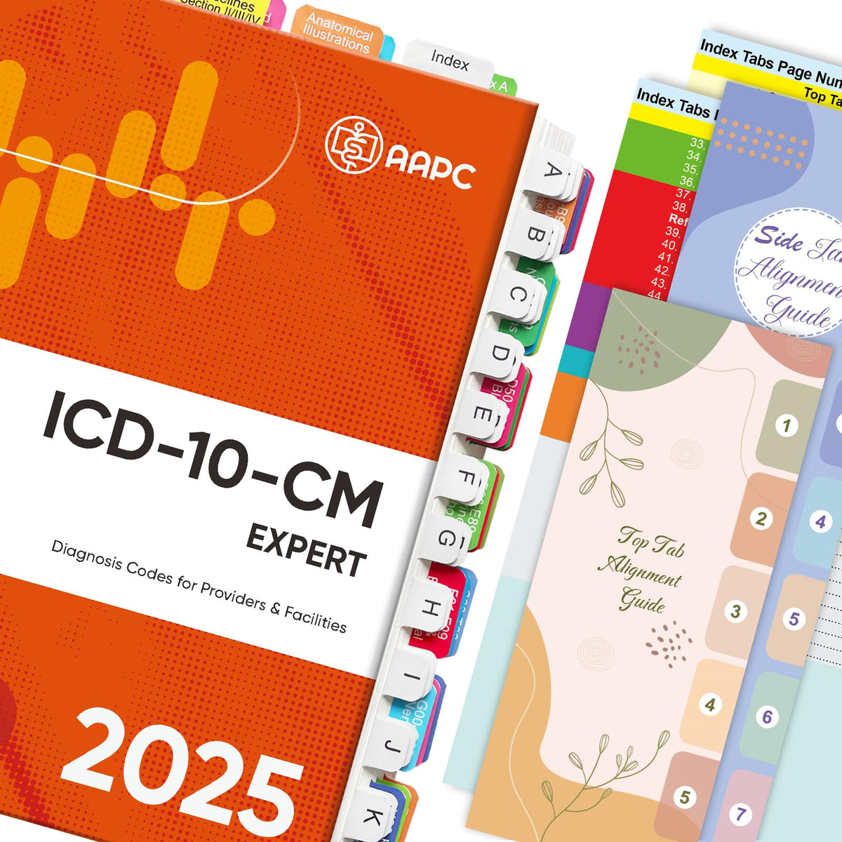 Index Tabs for AAPC Version ICD-10-CM 2026, Upgraded Complete Book Tabs Set (Book not Included), Color-Coded Tabs for Every Chapter with Code Ranges, Laminated & Waterproof & Repositionable