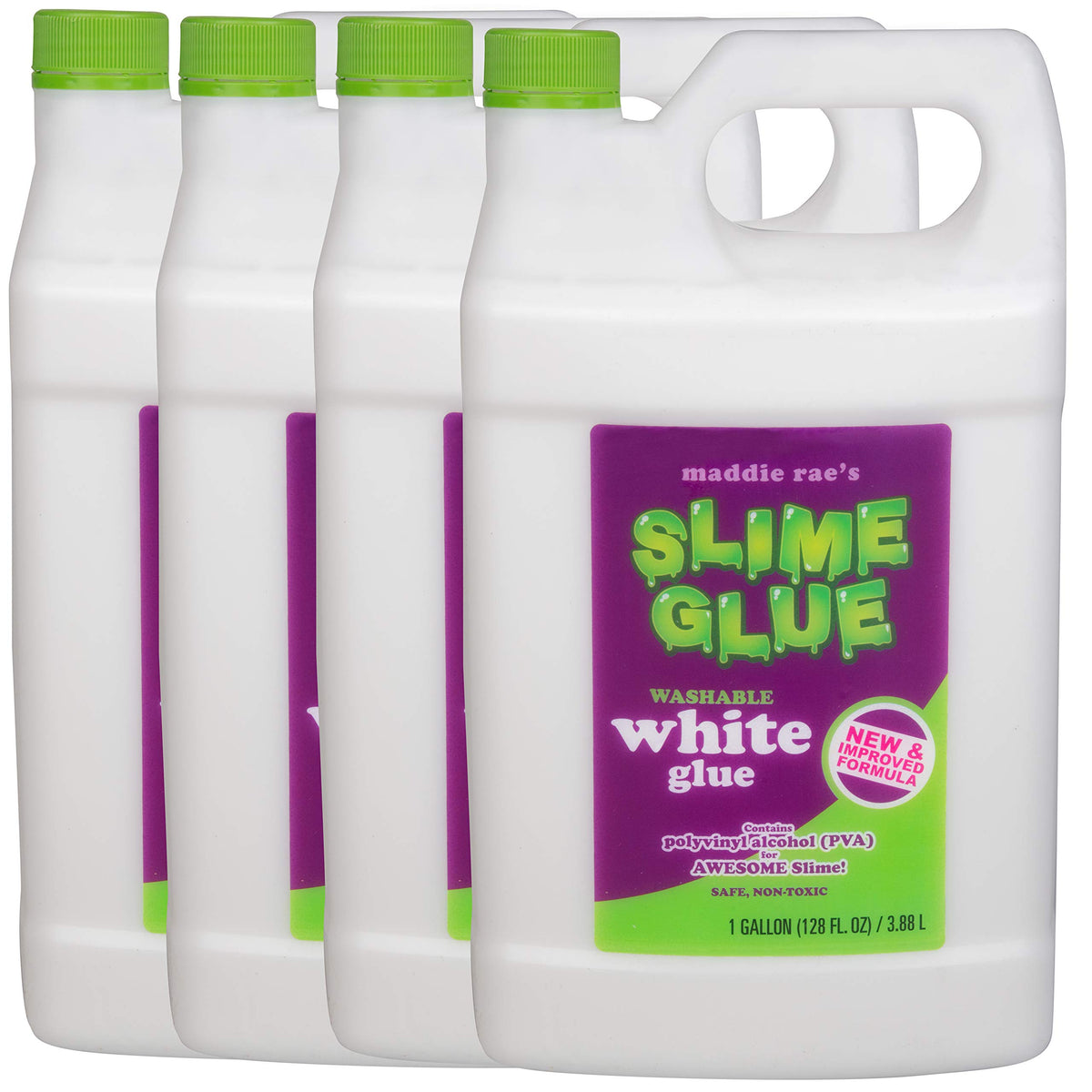 Maddie Rae’s White Slime Glue 1 Gallon Jug – Non Toxic Washable All Purpose Glue for Slime Making, DIY Kids Arts & Crafts, Teachers Classroom Supplies, School Projects & Summer Camp Activities