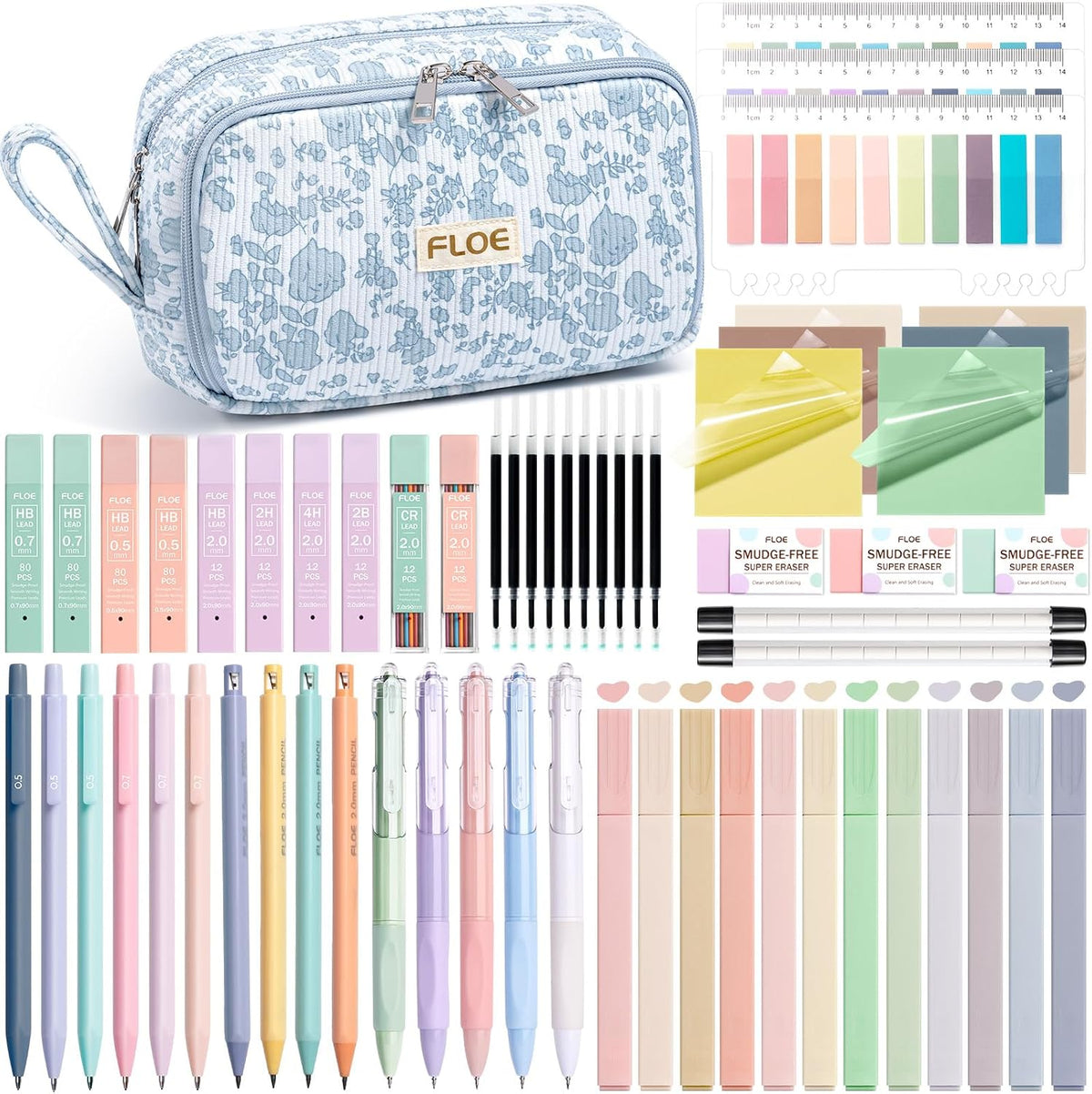62PCS Aesthetic School Supplies Cute Back to School Supplies Stationary Set
