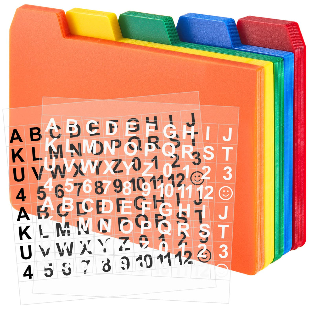 Lewtemi 50 Pcs Index Card Dividers 4" x 6" with Cards Guides, Multicolor