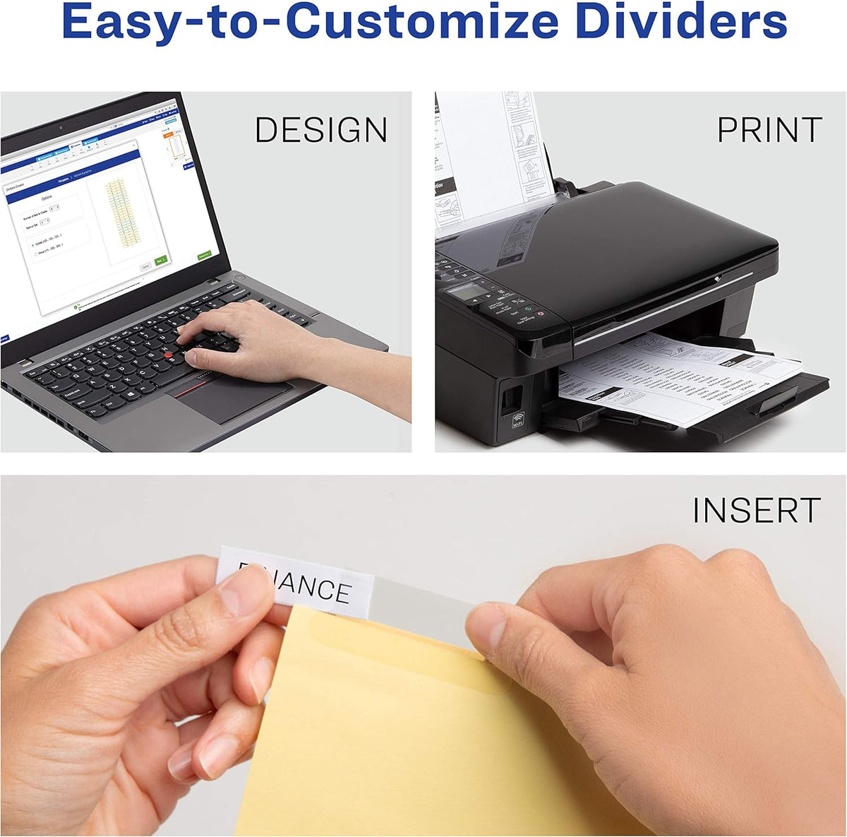 Avery Paper Dividers, Insertable Big Tab, 8-Tab, Clear, 24 Sets