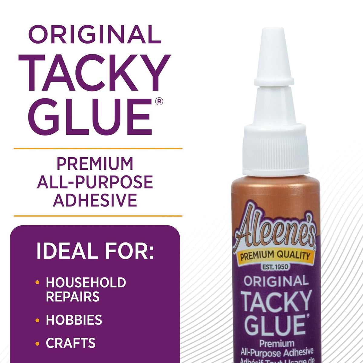 Aleene's Original Tacky Glue Mini-Bottle, All Purpose Adhesive, Perfect for Crafts and DIY Projects, Dries Fast and Clear, .66 fl oz 18-Pack